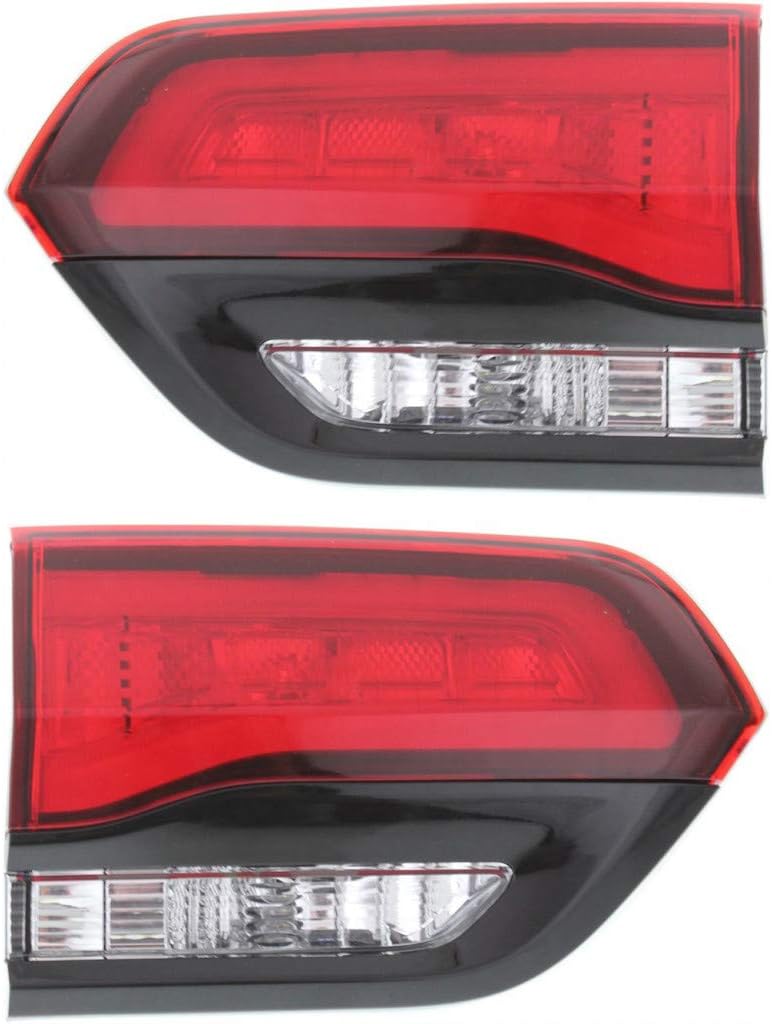 For Jeep Grand Cherokee Tail Light Assembly 2014-2021 Pair Driver and Passenger Side | Inner | SRT8 Trailhawk | Black Trim | CH2802106 + CH2803106