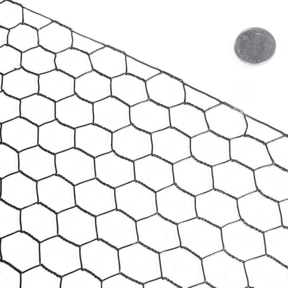 Fencer Wire NV16-B3X150M1H 150 ft. x 12 x 36 in. 16 Gauge Vinyl Black Hex Netting