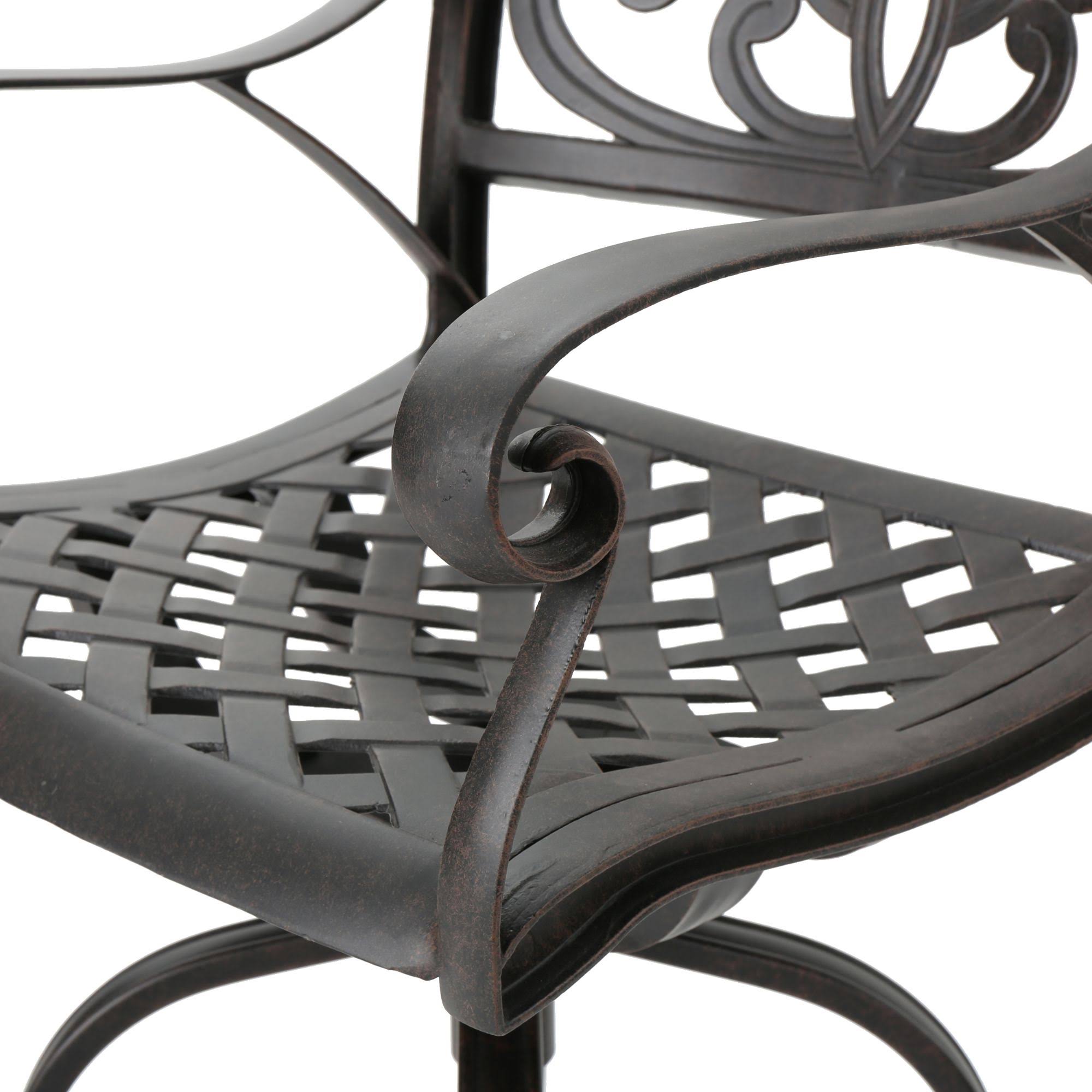 Set of 2 Black Contemporary Outdoor Patio Swivel Bar Stools 48.75x22