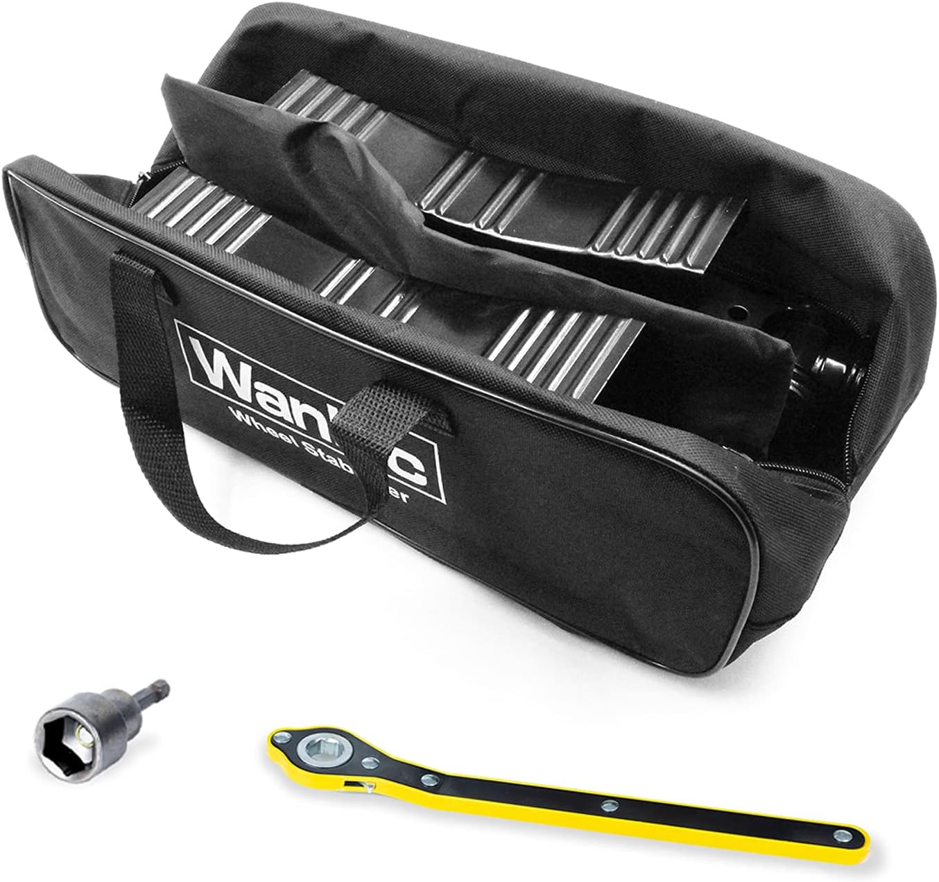 Wankic Camper Wheel Chock X Shaped RV Chocks Stabilizer for Travel Trailer,Anti-Move Tire Wheel Chock with Accessories-Pair Pack of 2