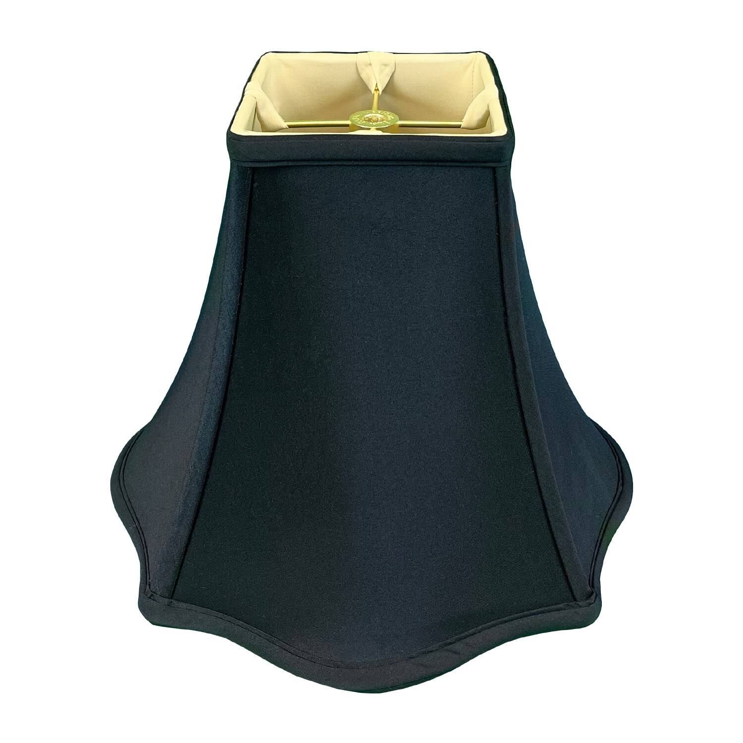 Royal Designs Fancy Square Bell Basic Lamp Shade, Black, 7x16x12.75 - Single