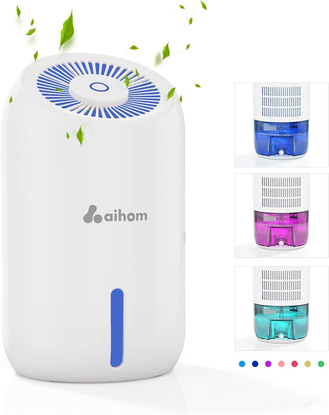 AiHom Mini Dehumidifiers for Home 35.34oz(1000ml), Ultra Quiet Portable Compact Electric Upgraded Small Dehumidifier with Auto Shut Off for Basements, Bathroom, Kitchen, RV, Closet, Garage Pack of 2