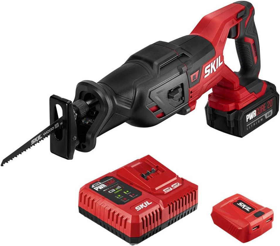 SKIL 20V Compact Reciprocating Saw Includes 2.0Ah PWR CORE 20 Lithium Battery and Charger - RS582902