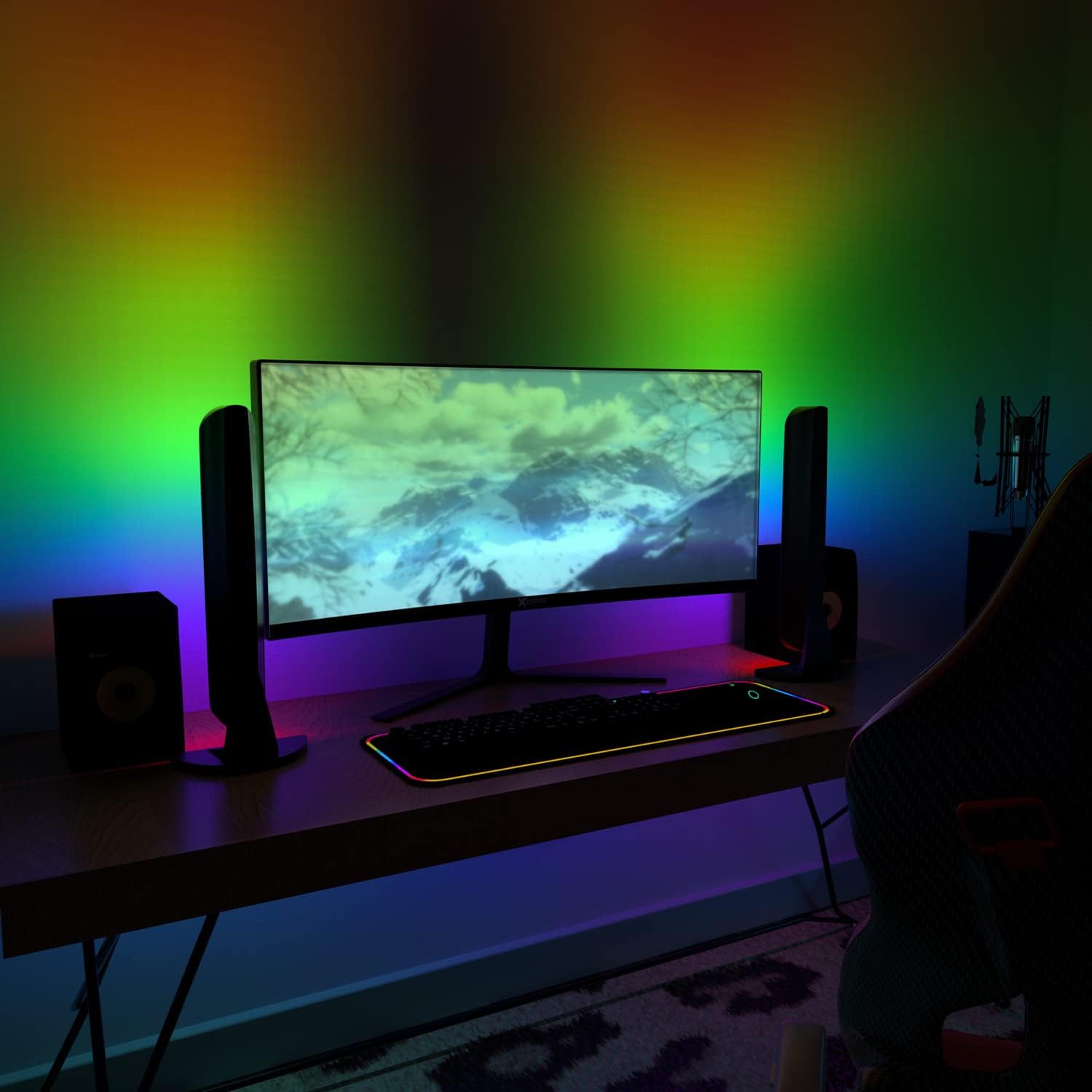 HEYWASAI Smart Led Light Bars, RGB Light Bar with Multiple Scene Modes, 16 Million Colors and Music Syn, Led Light Bar Control with App or Voice, Best for Gaming Setup, TV Room and Bedroom Décor. Pack of 2