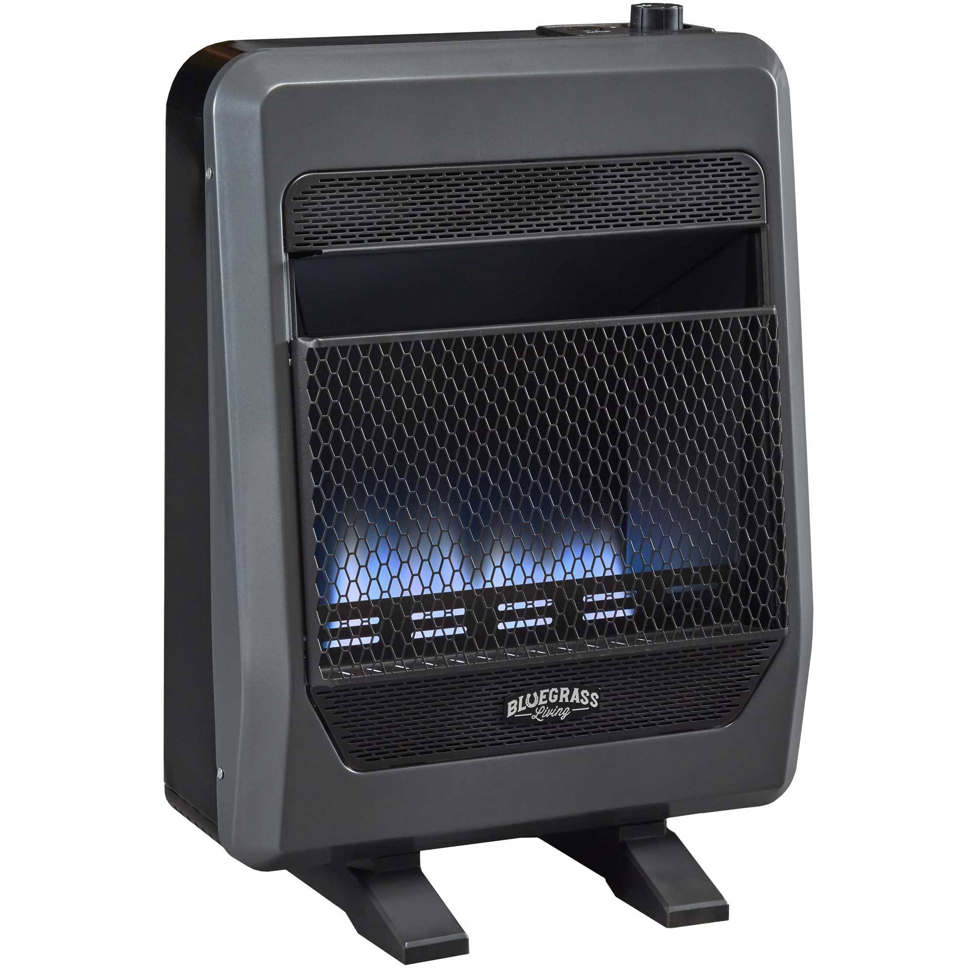 Bluegrass Living Propane GAS Vent Free Blue Flame GAS Space Heater with Blower and Base Feet - 20,000 BTU, T-Stat Control - Mode