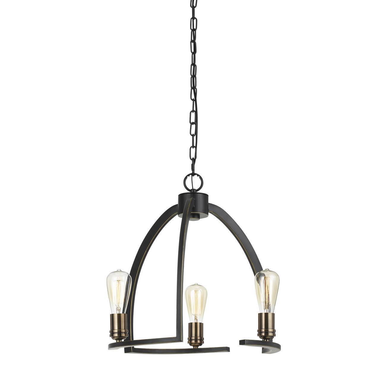 18.5x22 Metal Kinder Chandelier with Accents Dark Bronze/Antique Brass - Cal Lighting 81875372