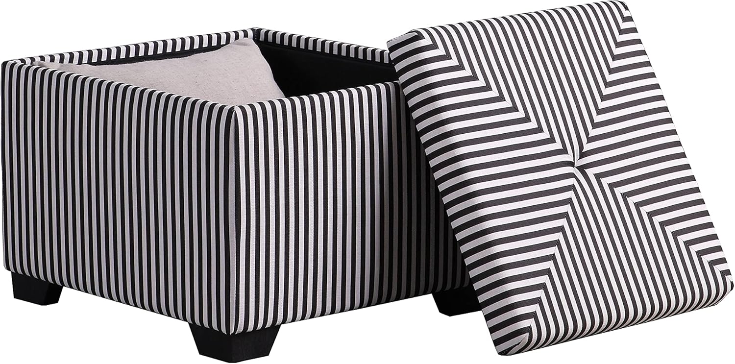 ORE International Single Tufted Storage Ottoman, 17.5
