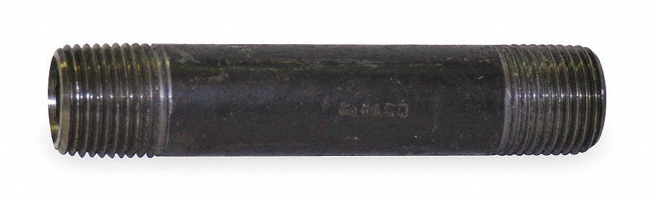 Beck 0332661206 Black Pipe Nipple,threaded,6X9 in