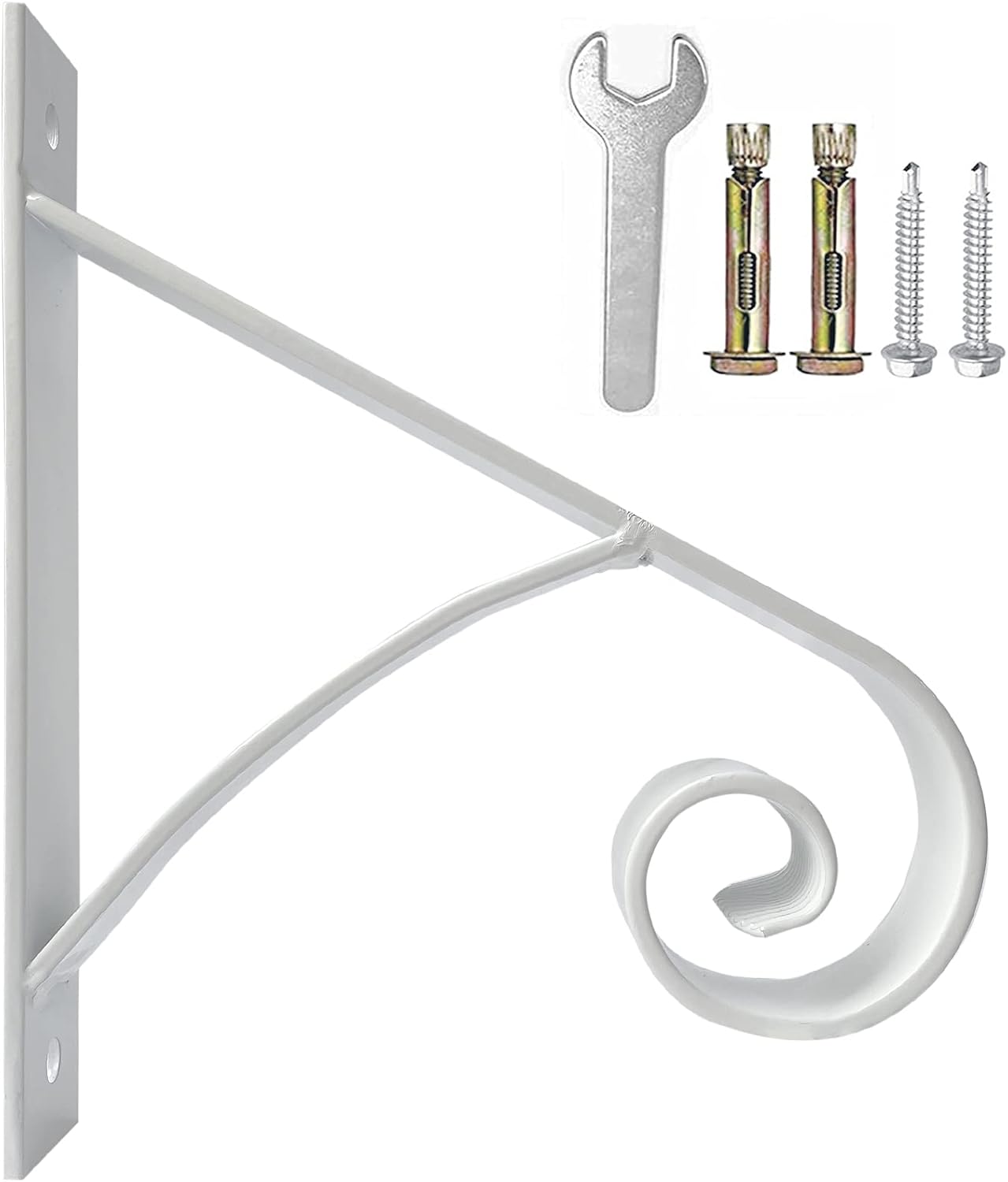 ATHOR Black Single Post Handrail Wrought Iron Post Mount Step Grab Supports with Base Plate Fits 1 or 2 Steps Grab Rail Single Post Railing