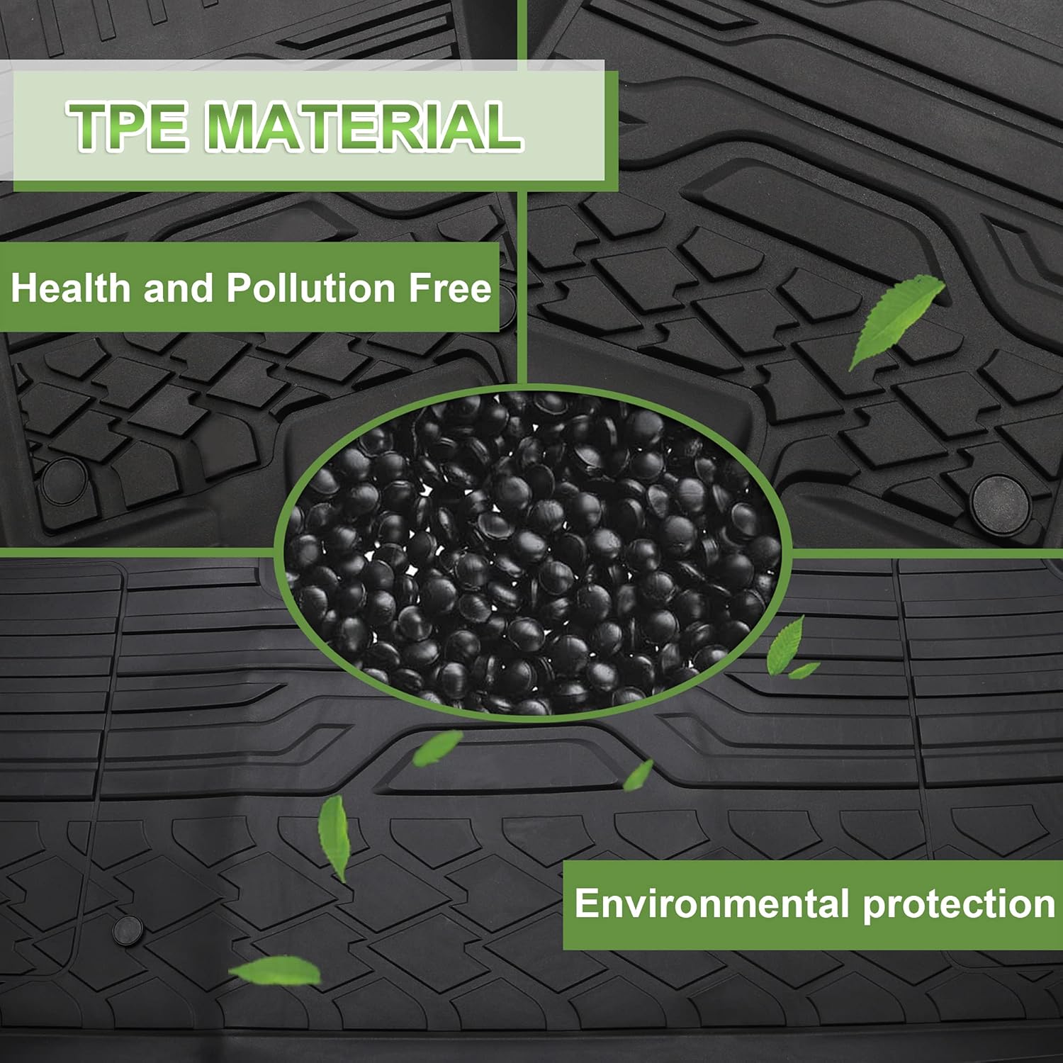 curple Floor Mats Compatible for 2019-2021 Ram 1500 New Body Crew Cab (NOT Classic Models),with Rear Under Seat Storage Box,Black TPE All Weather Protective mats, Front & 2nd 2 Row Liner Set