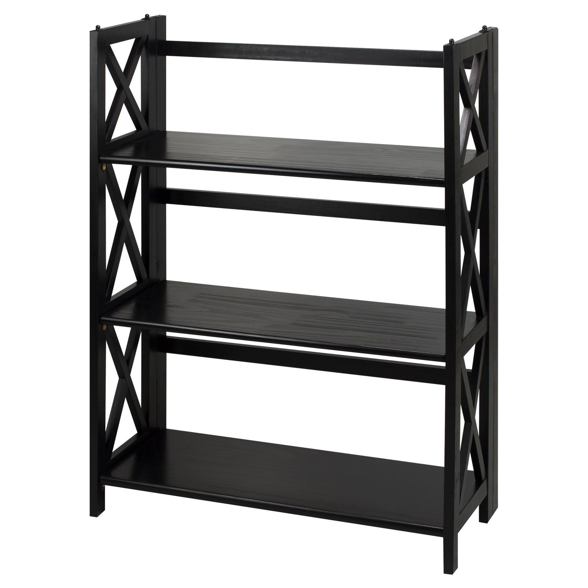Casual Home Montego 3-Shelf Folding Bookcase - Black