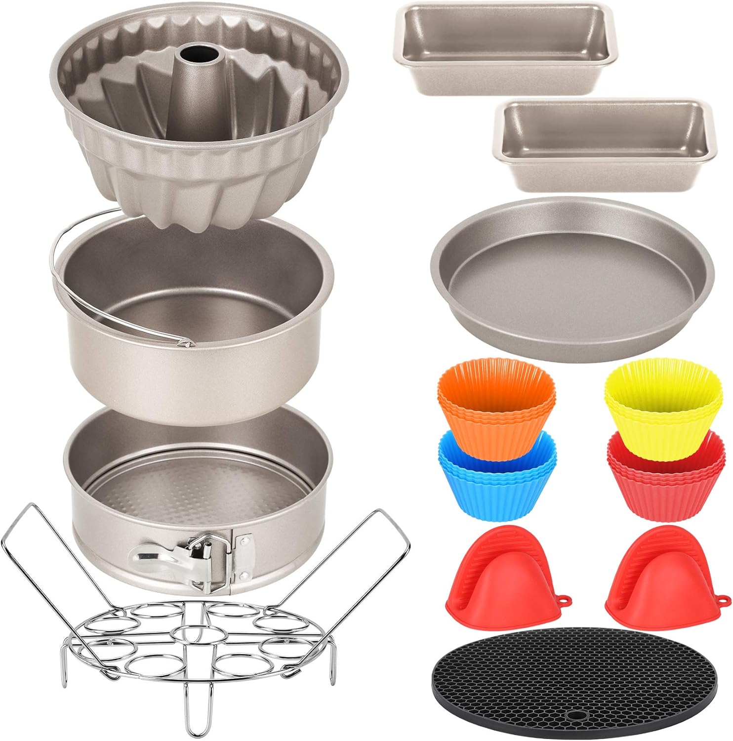 Esjay Accessories for Instant Pot 8Qt, Cake Baking Pan Set for Ninja Foodi 8Qt Pack of 2