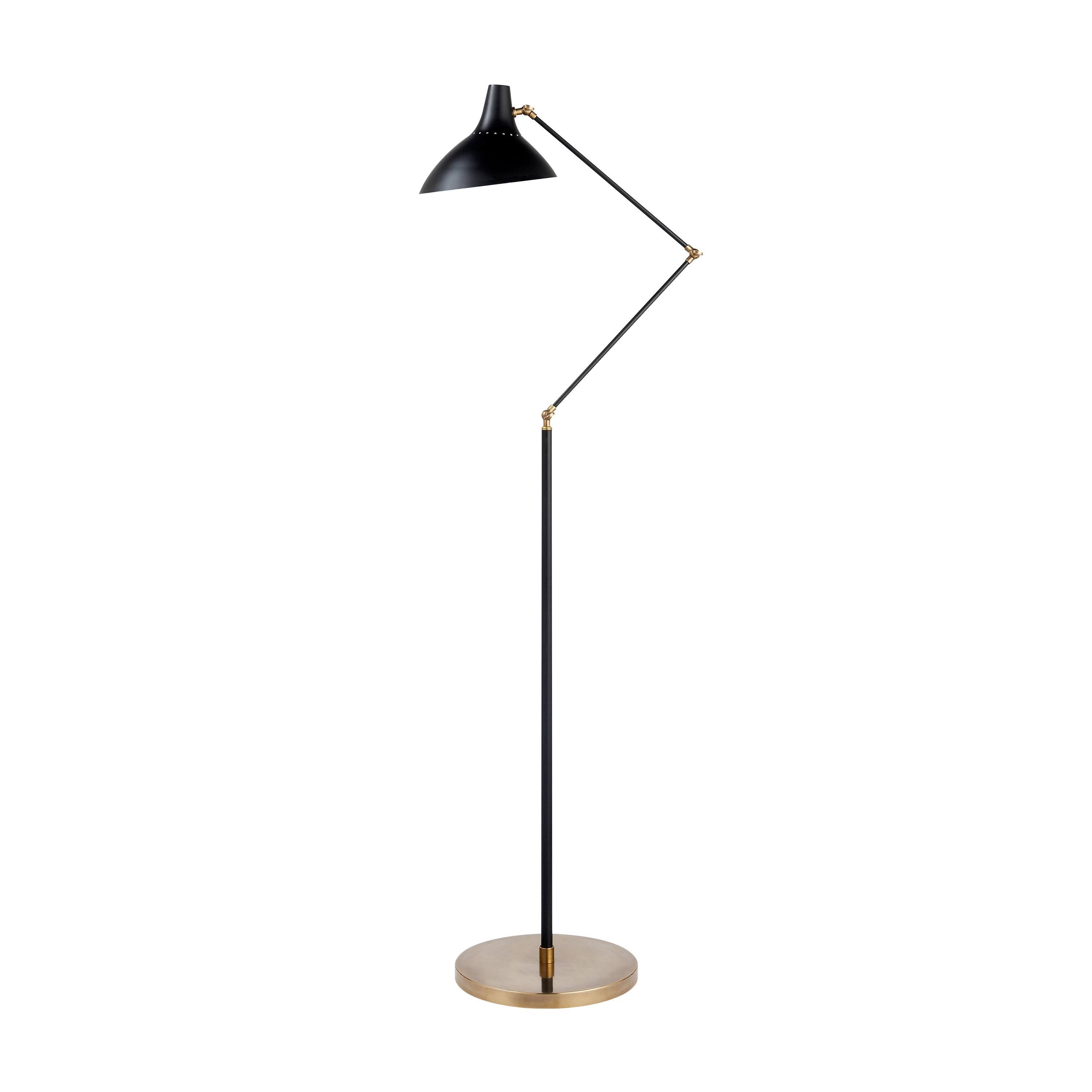 Charlton Floor Lamp - Black/Brass - Aerin