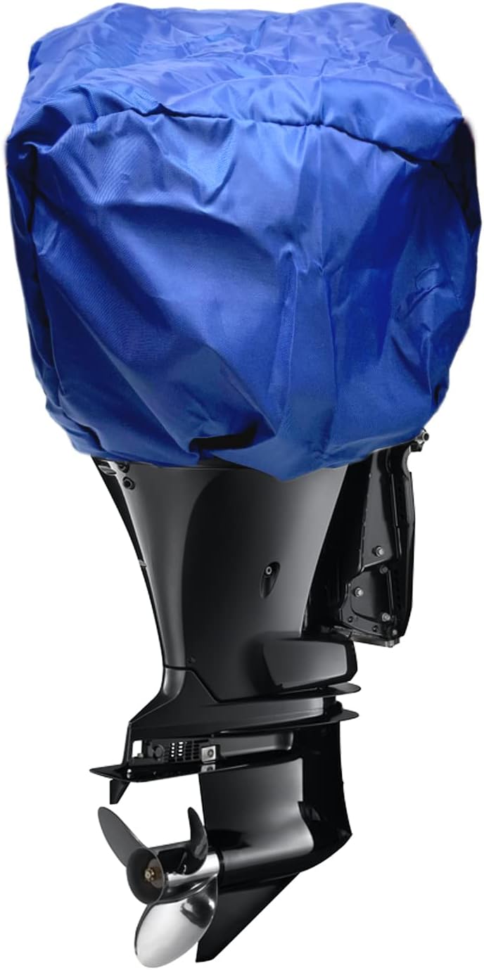 Outboard Boat Motor Cover - Waterproof 600D Engine Protector, Trailerable Heavy Duty UV Resistant, Fits for Motor (4 Strokes) Pack of 2