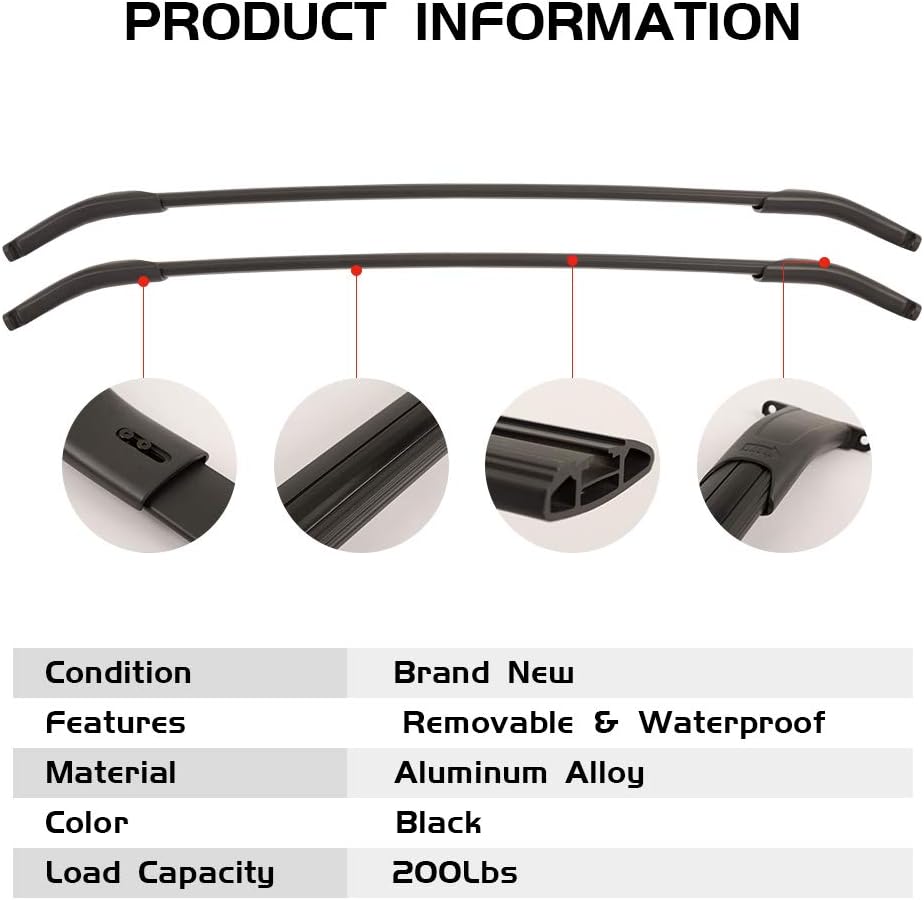 TUNTROL Roof Rack Cross Bars Fit for 2015-2020 Chevrolet Suburban & Tahoe, GMC Yukon & Yukon XL, Cadillac Escalade & Escalade ESV