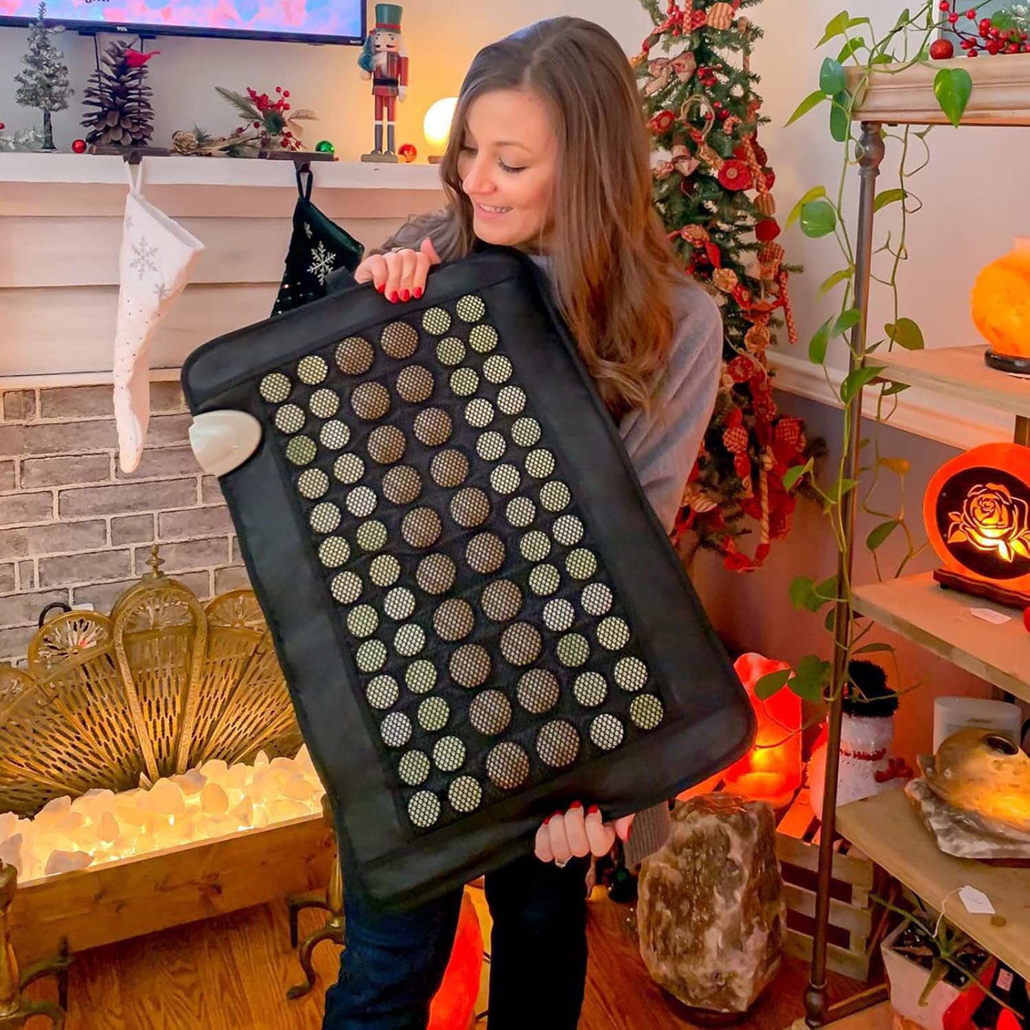 UTK Far Infrared Natural Jade and Tourmaline Heating Pad for Back Pain and Cramps Relief, Small Pro (23.5&rdquo;X16&rdquo;), Smart Controller with Memory Function, Auto Shut Off and Travel Bag Included