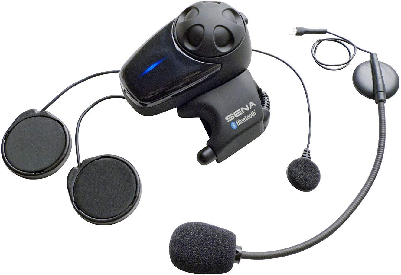 Sena SMH10-11 Motorcycle Bluetooth Headset / Intercom with Universal Microphone Kit (Single) , Black