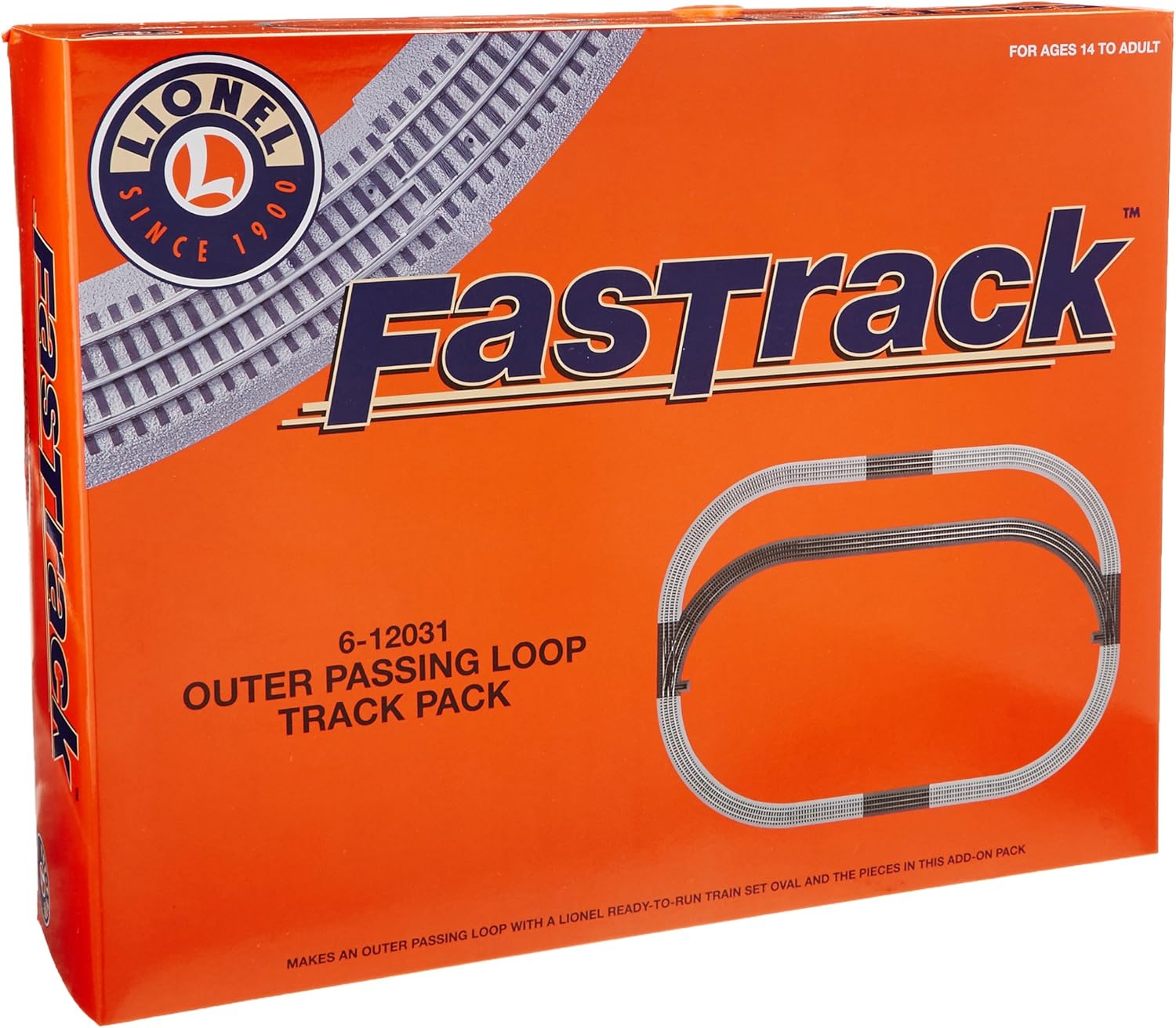 Lionel FasTrack Electric O Gauge, Outer Passing Loop Add-on Pack , Black