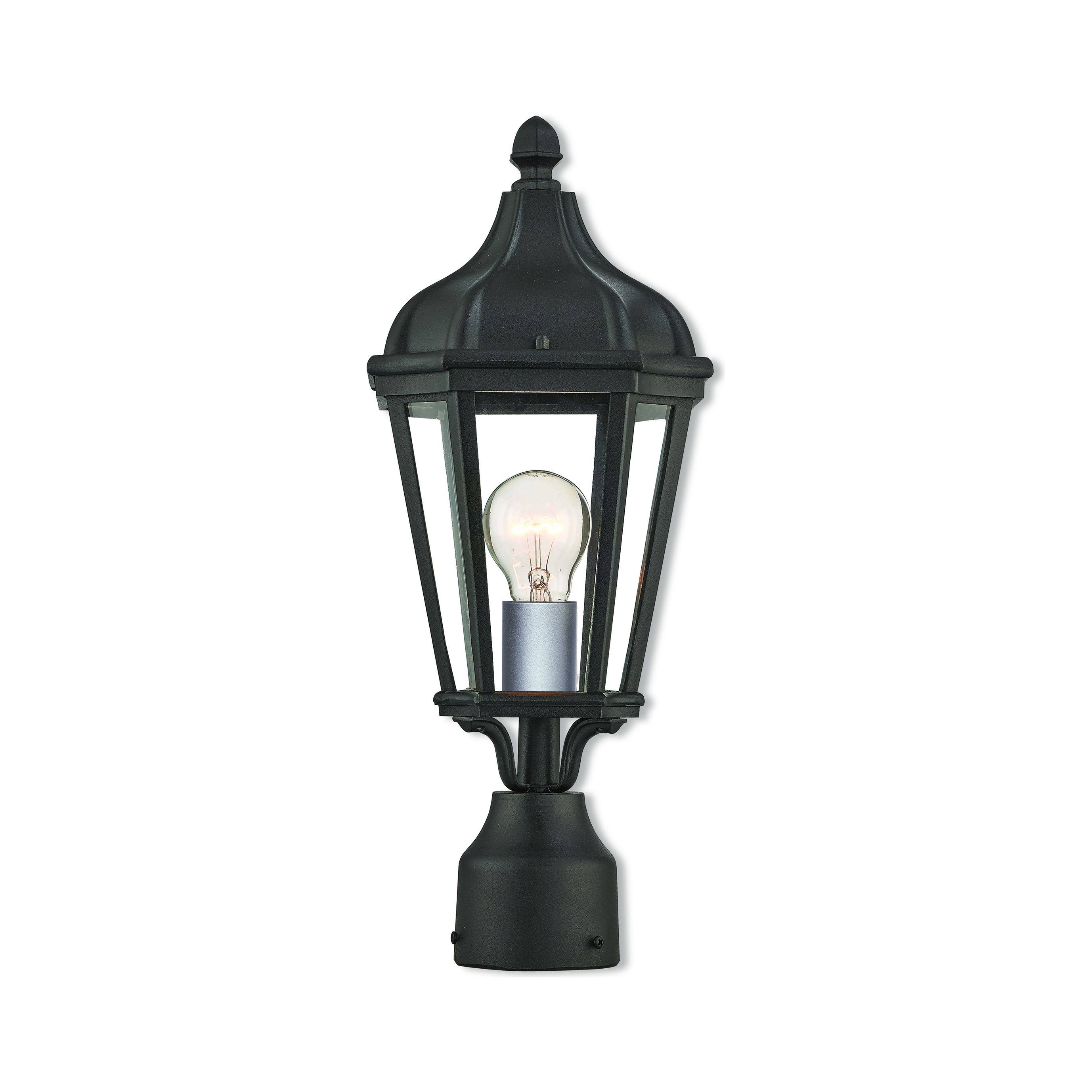 Livex Lighting 76184-14 Morgan 1-Light Outdoor Post Top Lantern, Textured Black