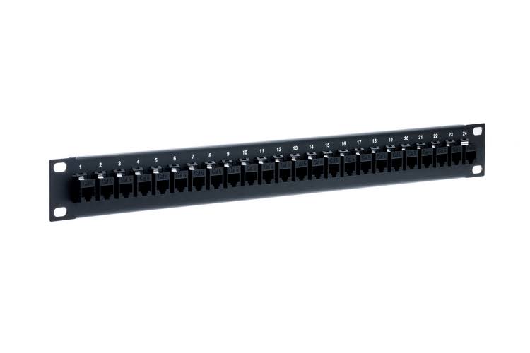 24 Port Cat6 RJ45 1RU Rack Mount Feed-Thru Panel from CablesAndKits.com