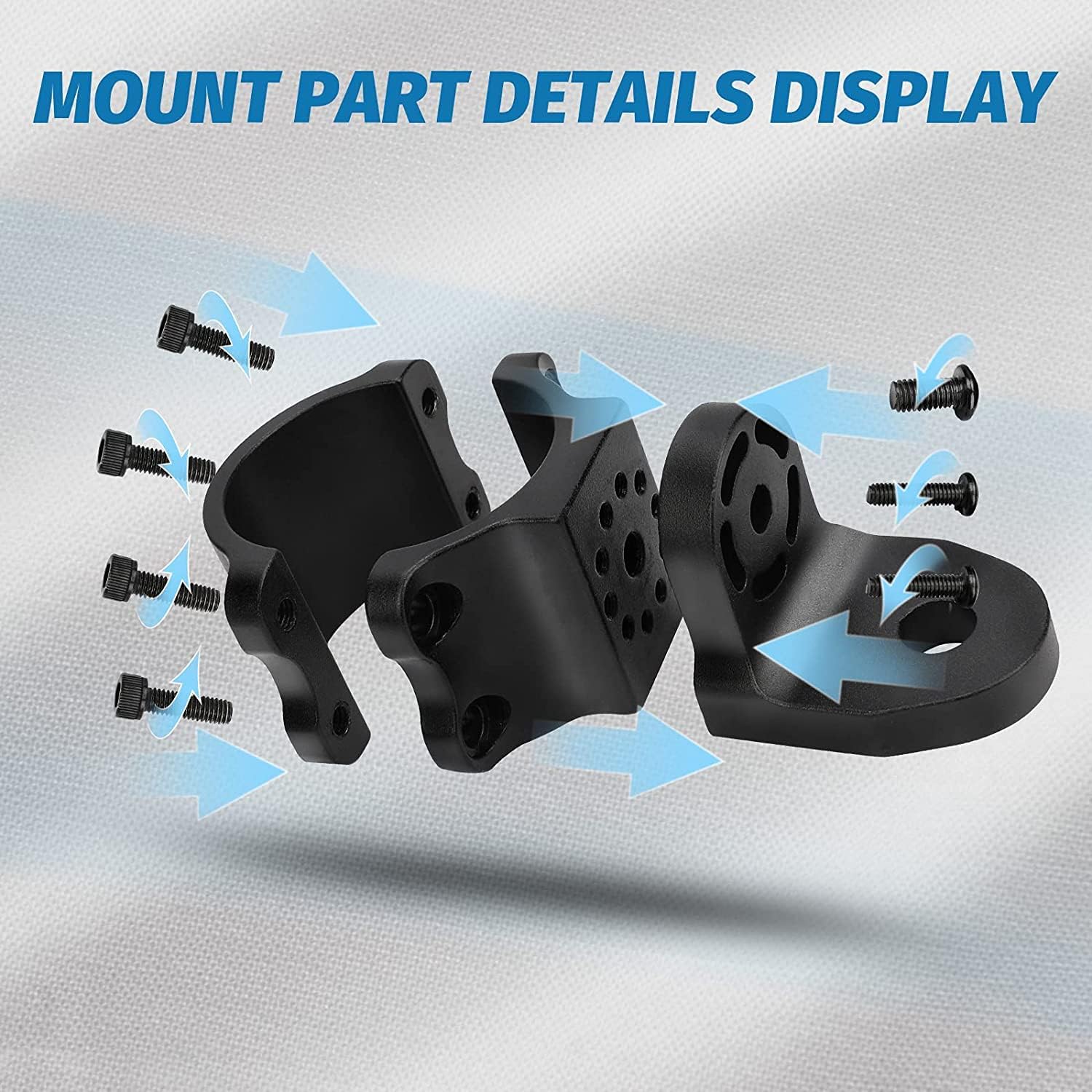 UTV Mounting Bracket Kit Heavy Duty Adjustable UTV Flag Mount Whip LED Light Mount for 1.75 to 2 inch Roll Bar Universal for Polaris RZR 1000 900 800 Ranger Can Am Maverick Commander X3 Kawasaki Talon