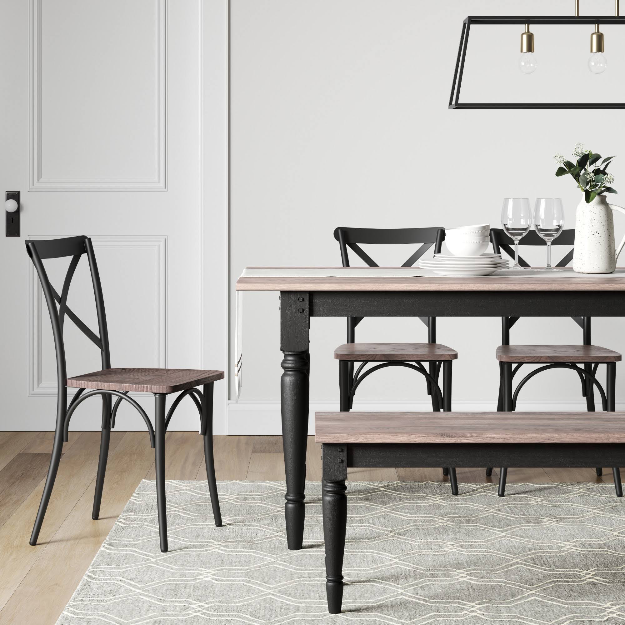 Set of 2 Malden French Bistro Dining Chair Matte Black - Threshold