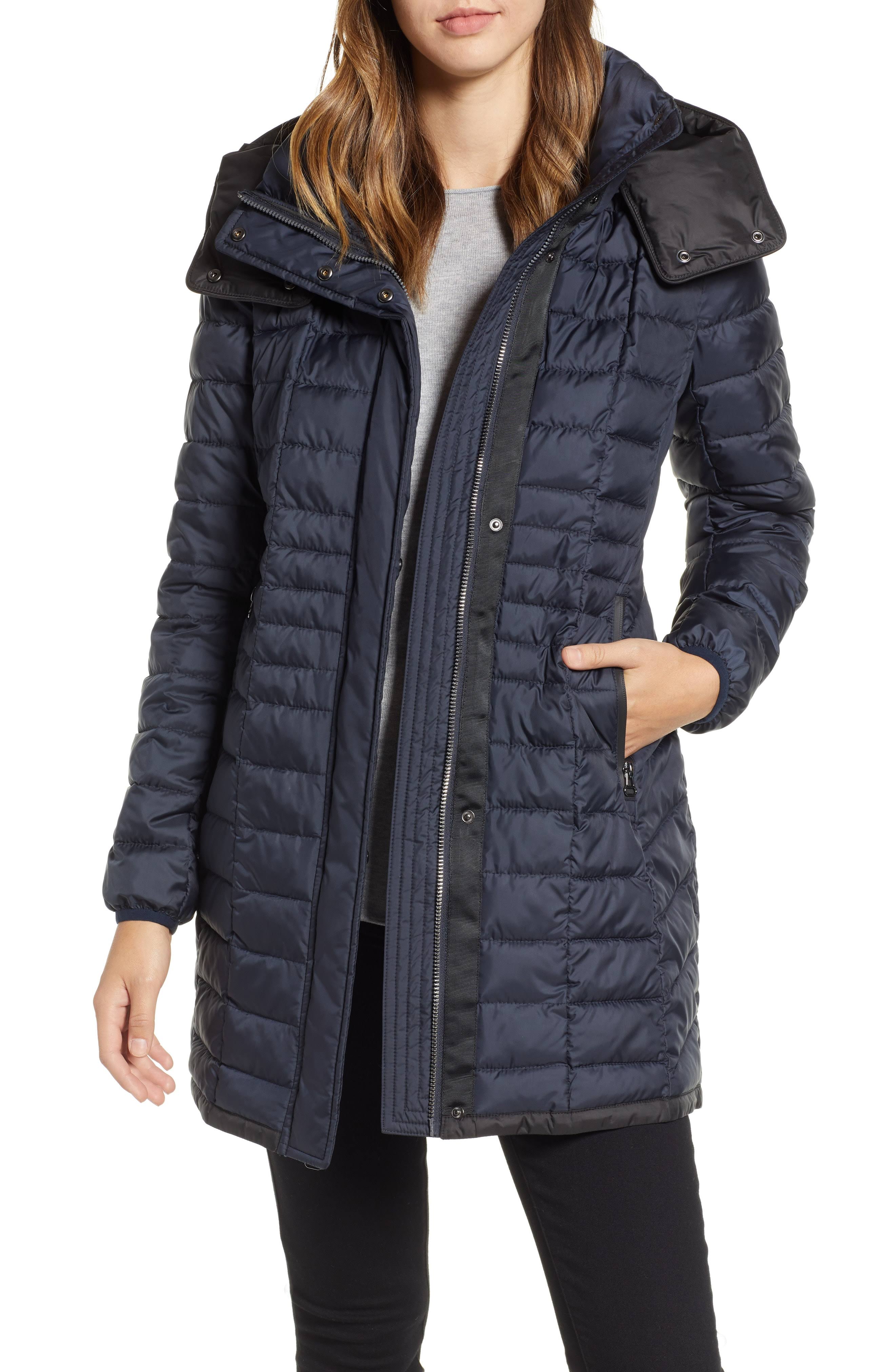 Marc New York Marble Packable Hooded Puffer Coat - x Small / Navy