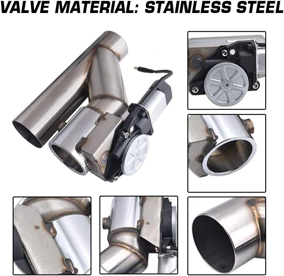 SPELAB Electric Exhaust Cutout Valve 3.0 Inch 76mm Catback Single Y Pipe with One Controller Remote Kit