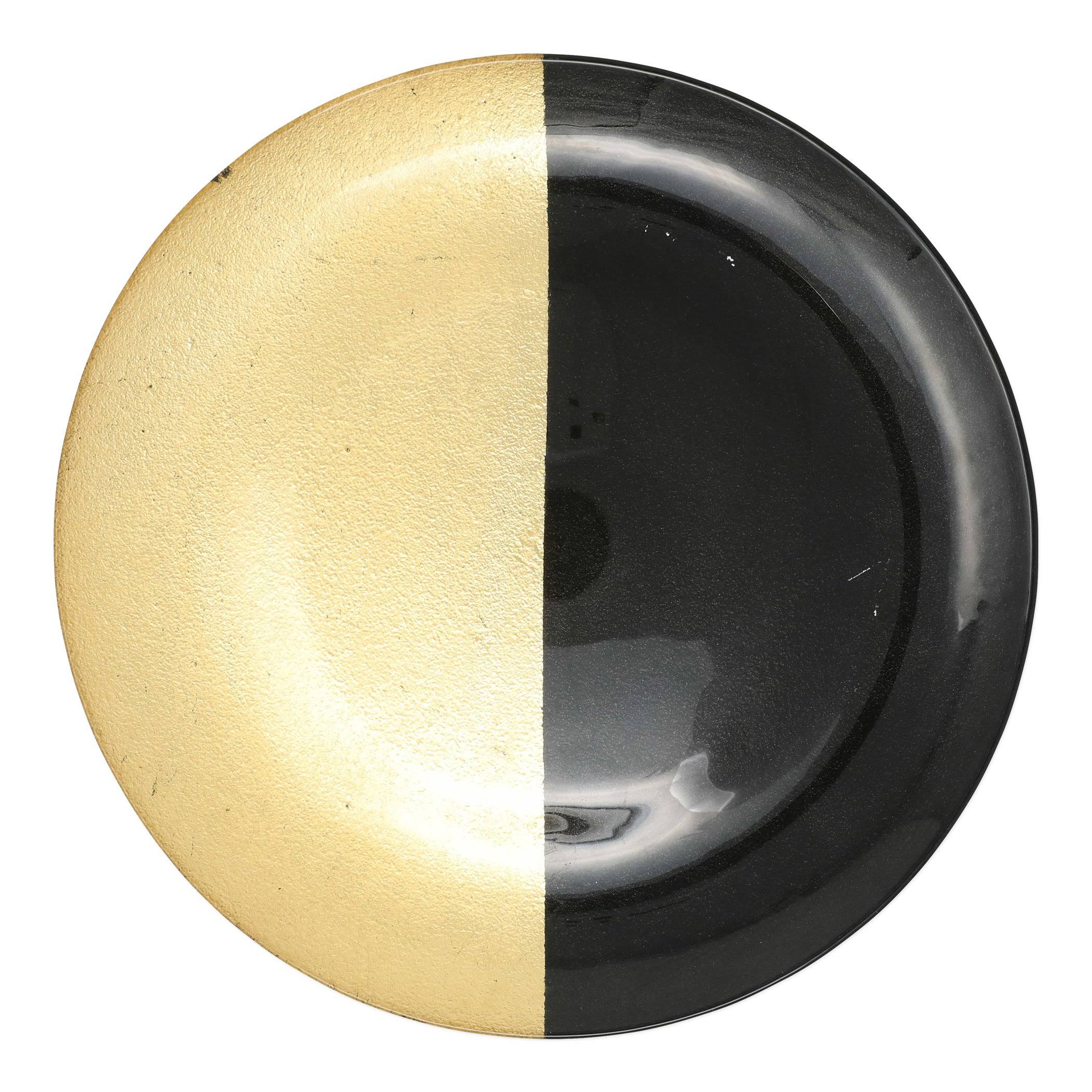 Vietri Two-Tone Glass Black u0026 Gold Platter
