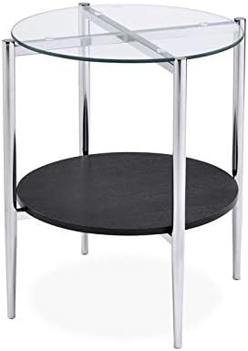 Steve Silver Bayliss Clear Tempered Glass Modern End Table Pack of 2