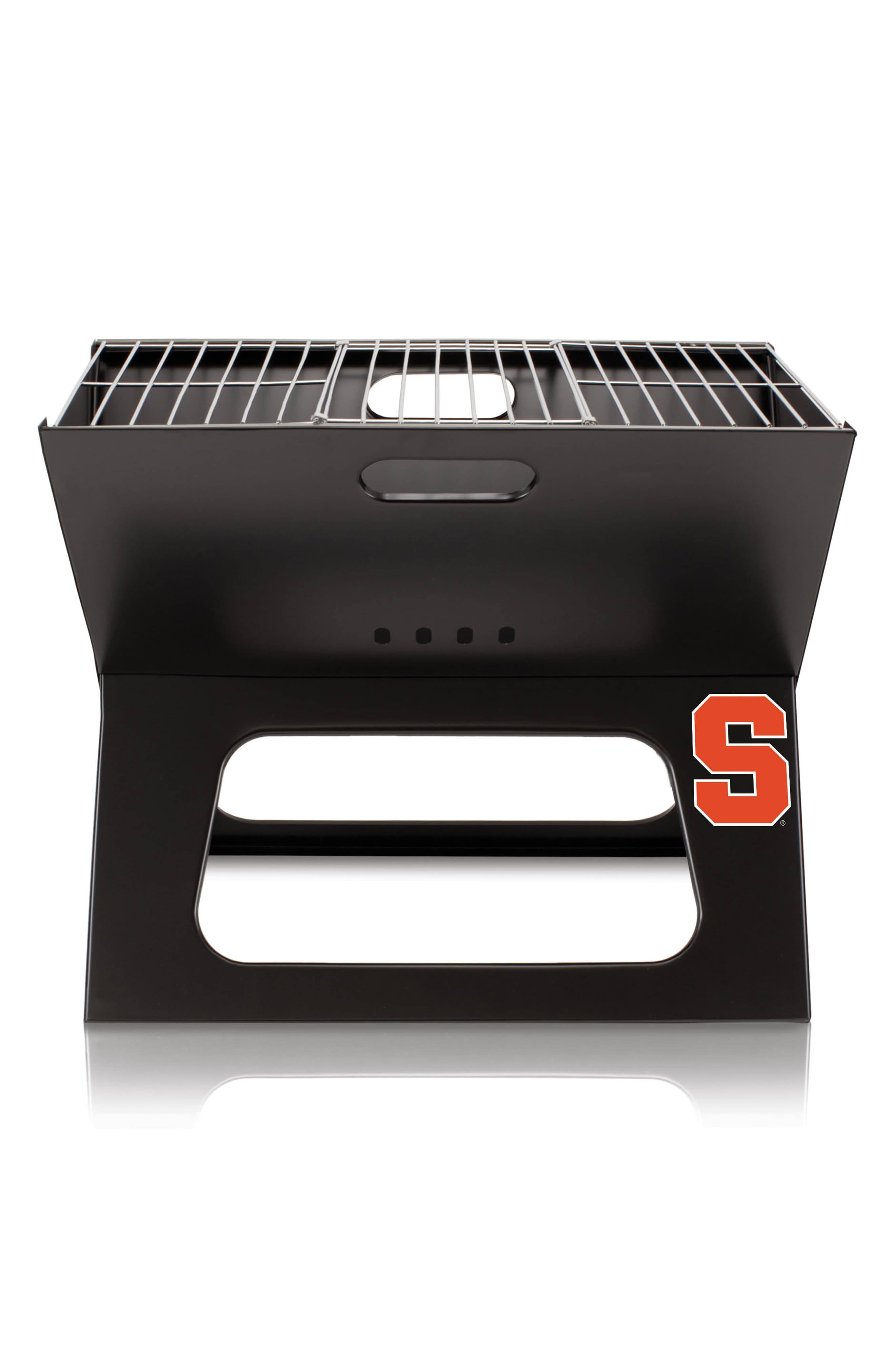 Picnic Time Syracuse Orange Portable X-Grill, Black