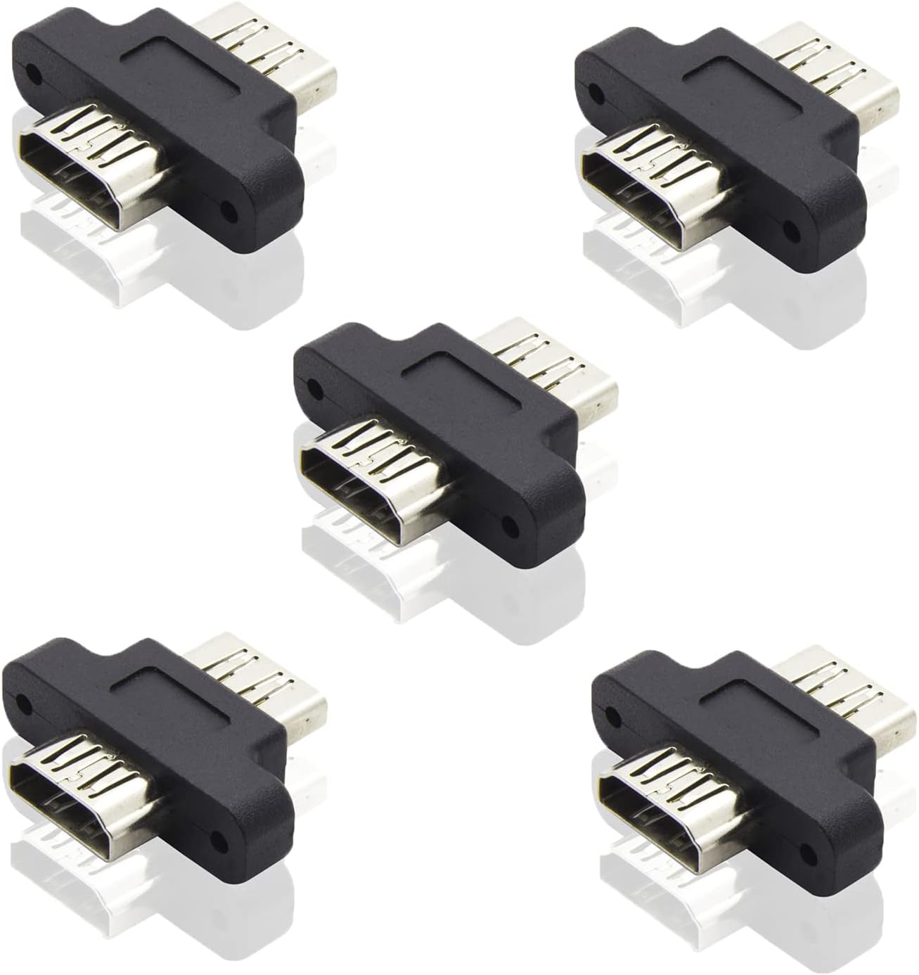 HDMI Coupler HDMI Connector Male to Male Adapter HDMI Joiner Extender with Panel Mount Holes (5 Packs)