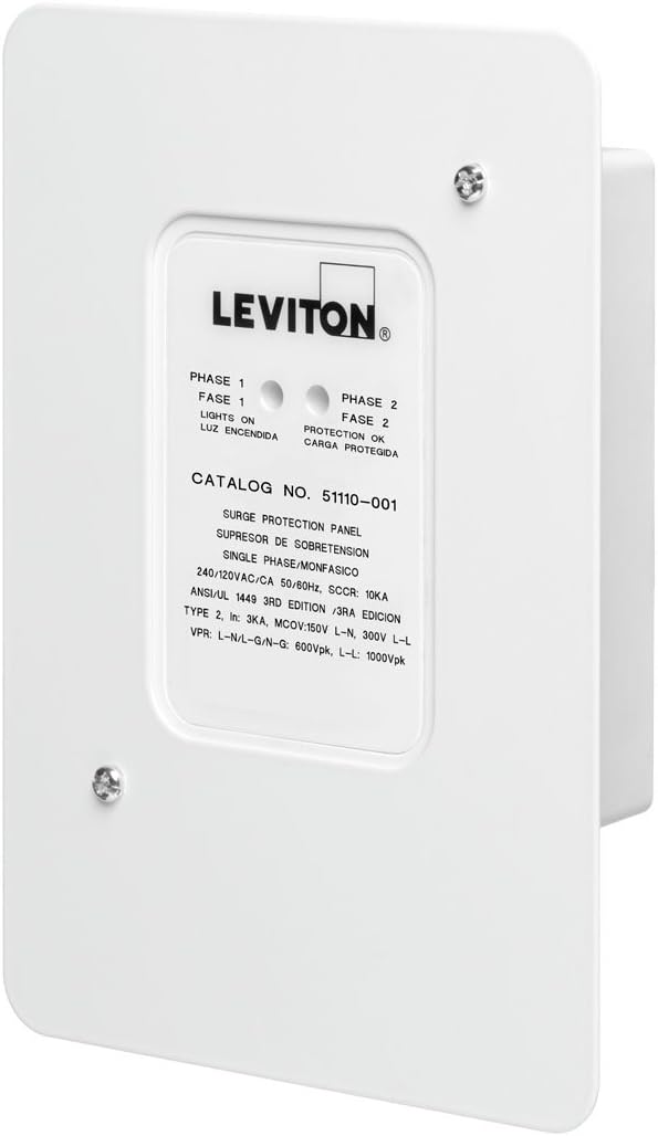 Leviton 51110-SRG Residential Surge Protection Panel Pack of 2