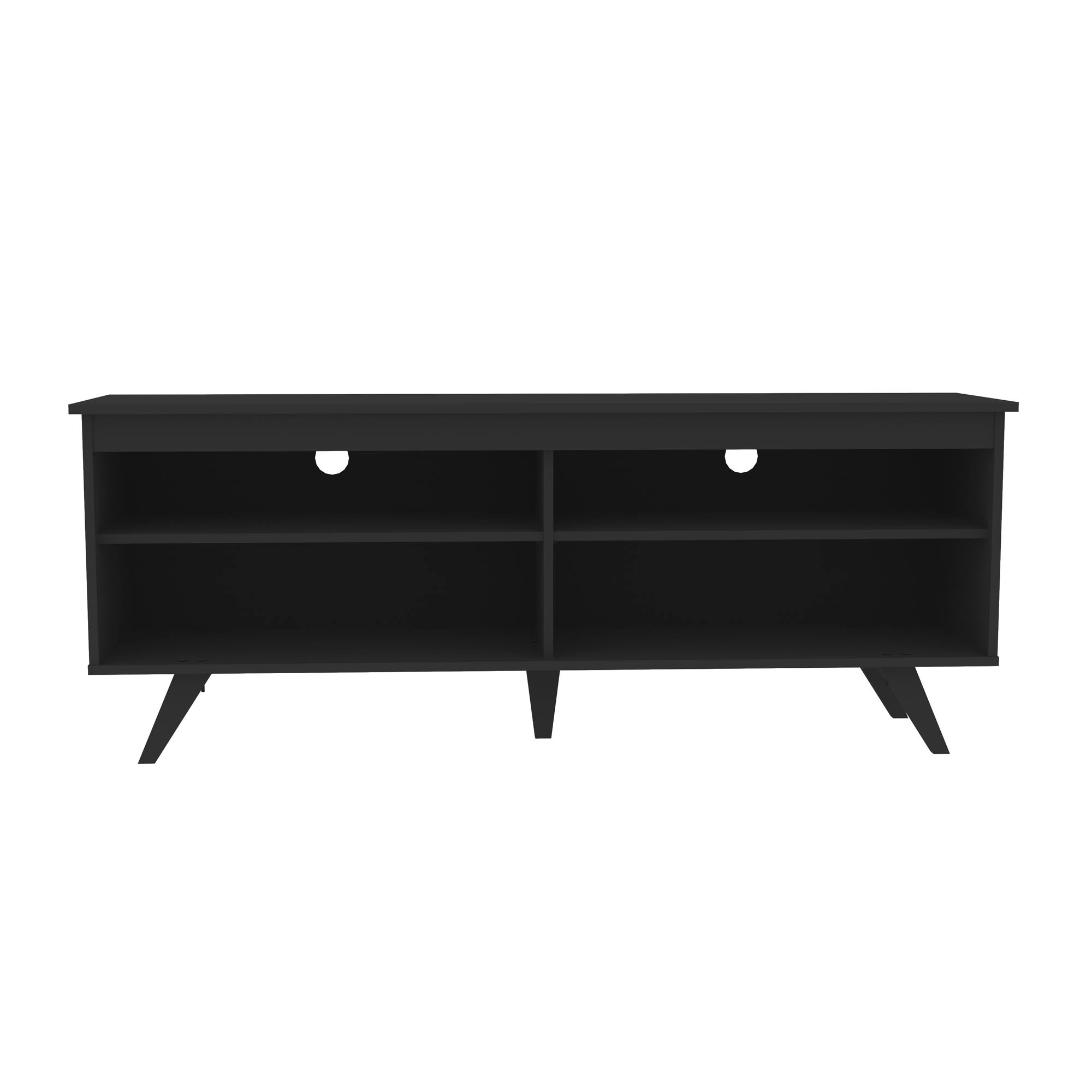 Walker Edison Wood 58 in. Simple Contemporary TV CONSOLE, Black