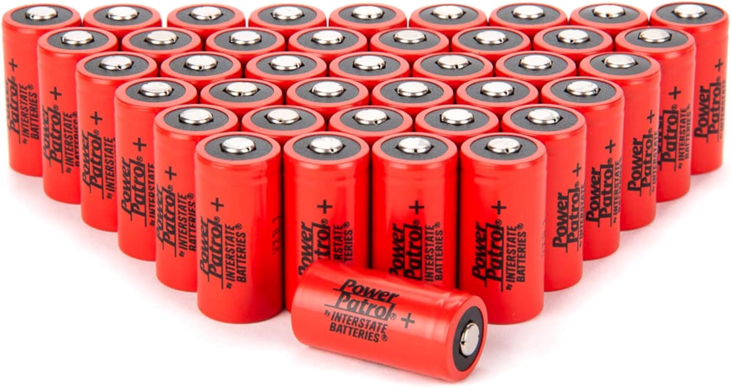 Interstate Batteries Power Patrol CR123A 3V Lithium Battery (40 Pack) 3 Volt 1.55mAh Lithium-ion Batteries (PHO0018) Film, Digital Cameras, Camcorders, Flashlights