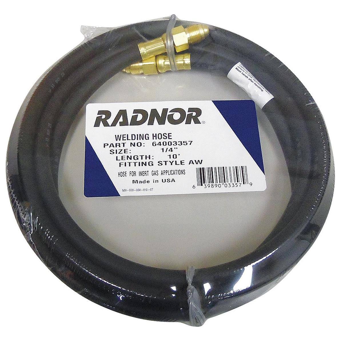 Radnor Inert GAS Hose, 1/4 in, 25 ft, Black RAD64003358