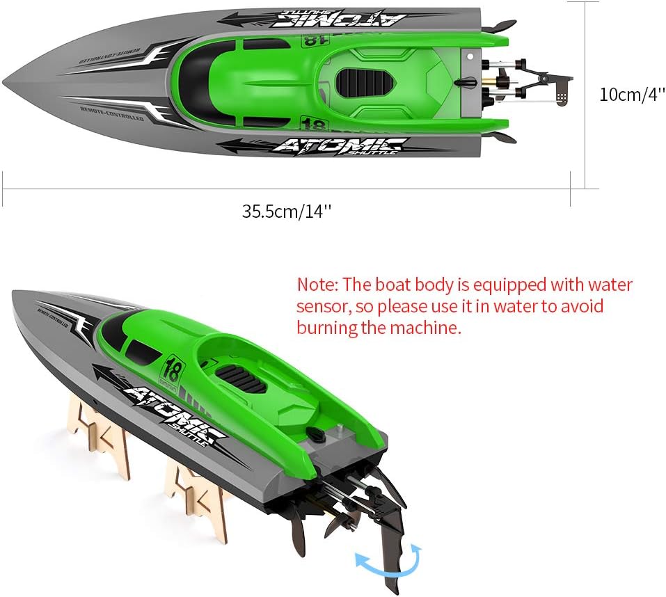 RC Remote Control Boat Toy - 2.4Ghz RC Boat 20+ MPH High Speed Remote Control Boats for Lake Pool Pond - Electric Racing Boat Radio Controlled Boat Watercraft Toy for Adults & Kids Pack of 2