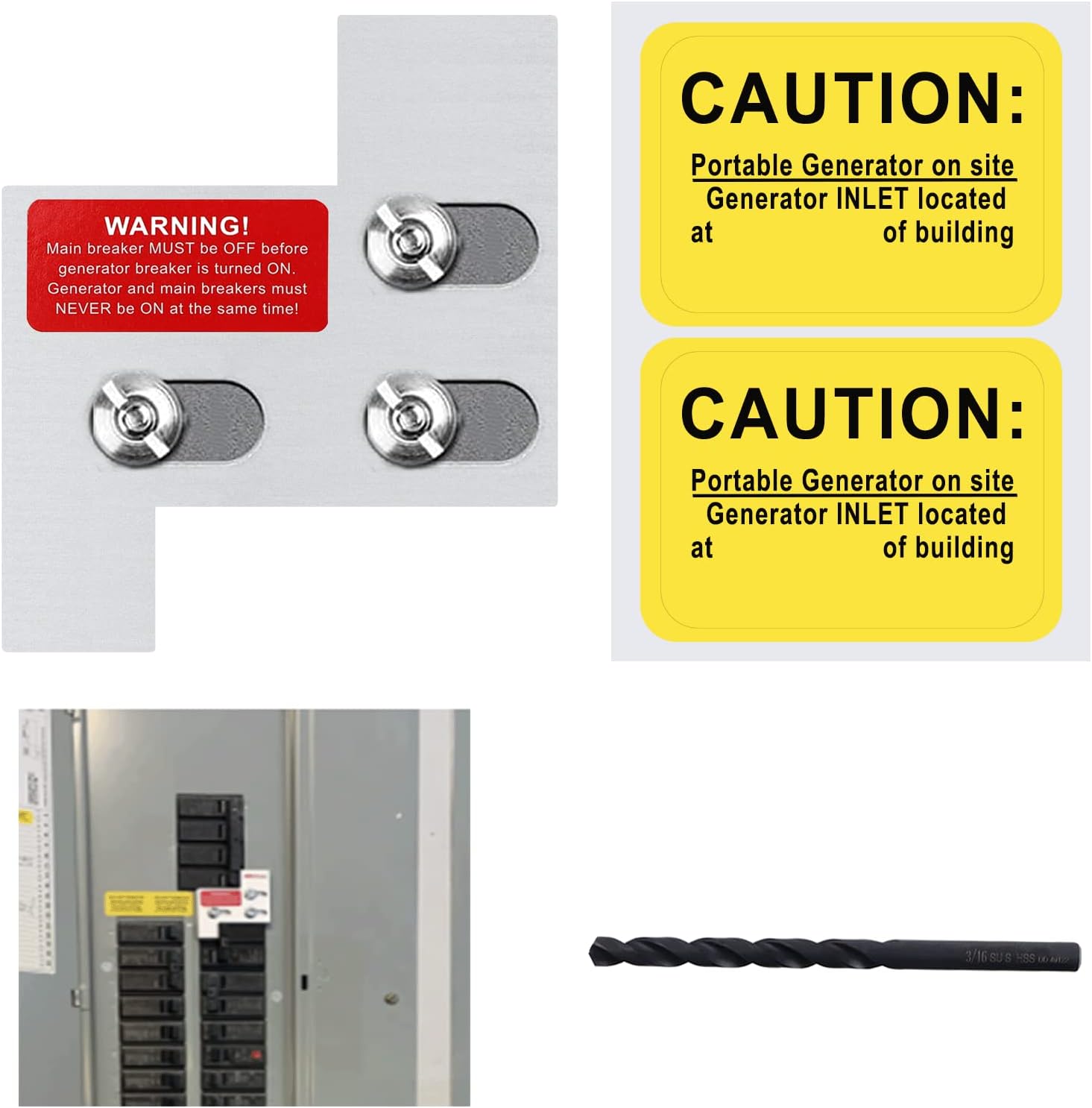 Generator Interlock Kit Compatible with General Electric GE 150 or 200 &nbsp;Amp Panels. 1 1/4