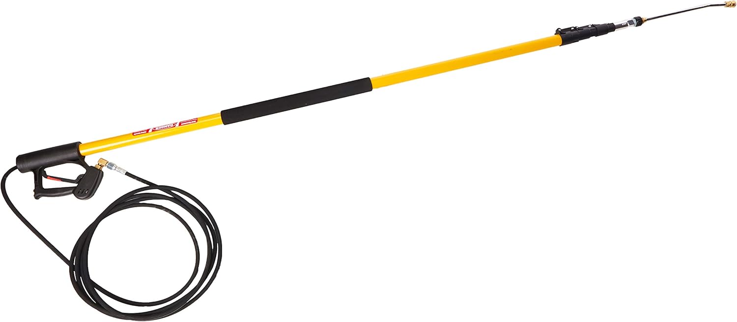 B E PRESSURE 85.206.424L Telescoping Wand, 4-Stage, 24' Length, 4000 psi, 200 Degree F, 8.0 GPM, Black/Yellow