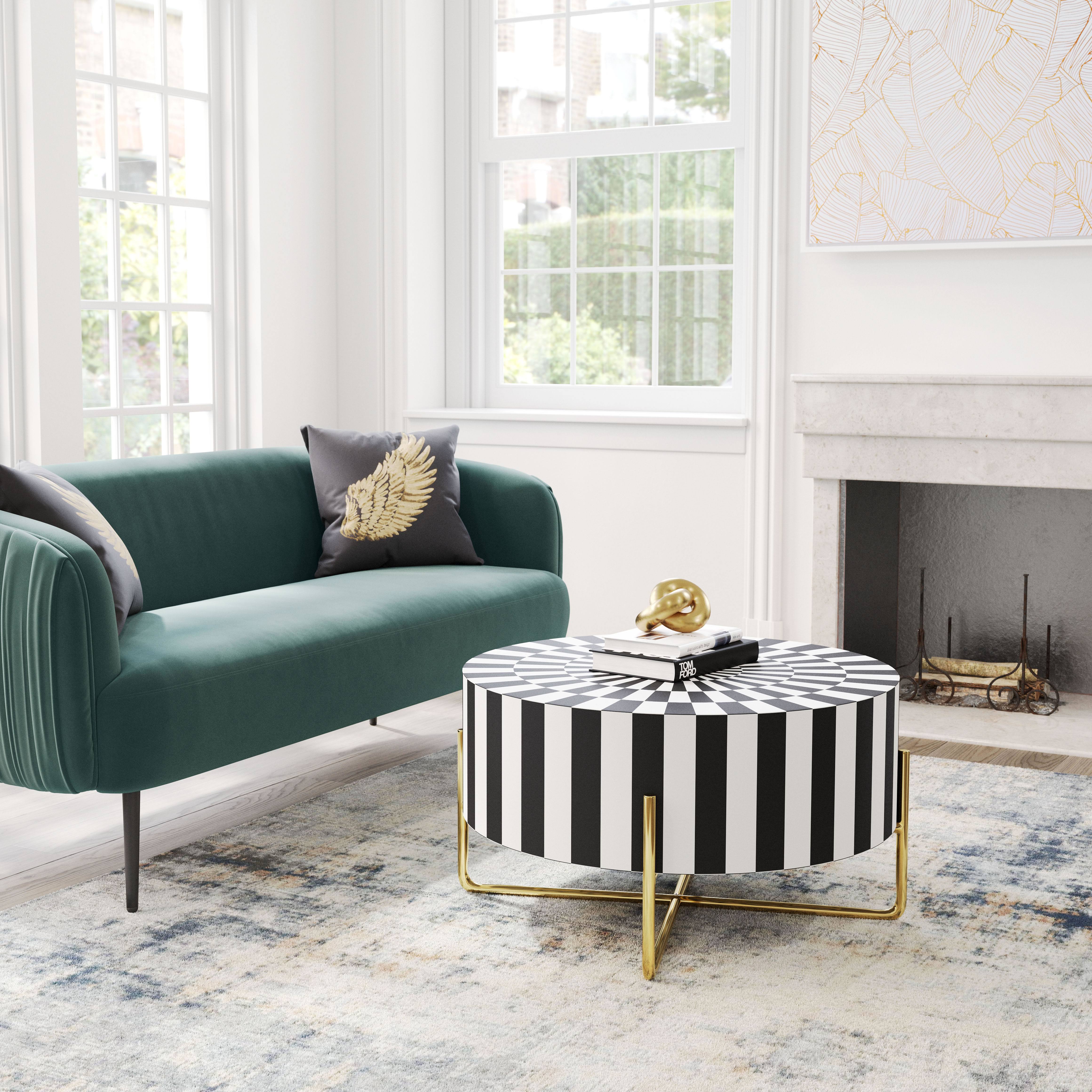 Zuo 101919 Thistle Coffee Table Black u0026 White