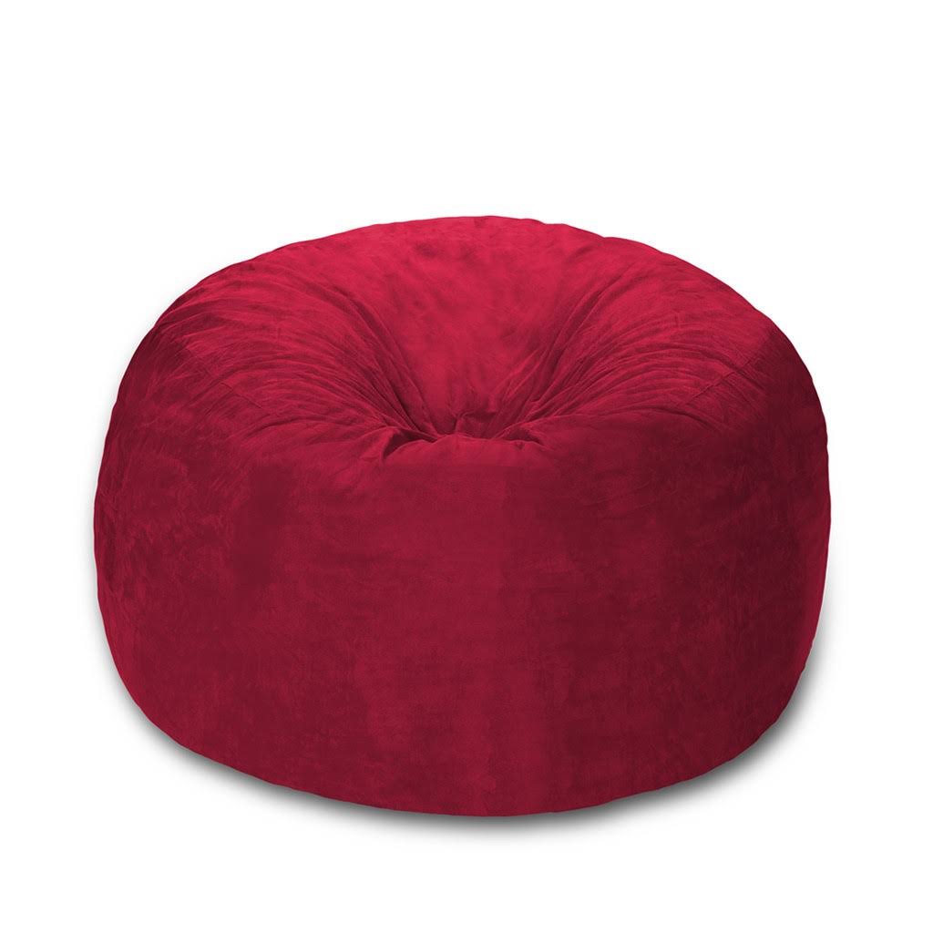 Large Memory Foam Bean Bag 5 ft Cinnabar Relax Sacks Red