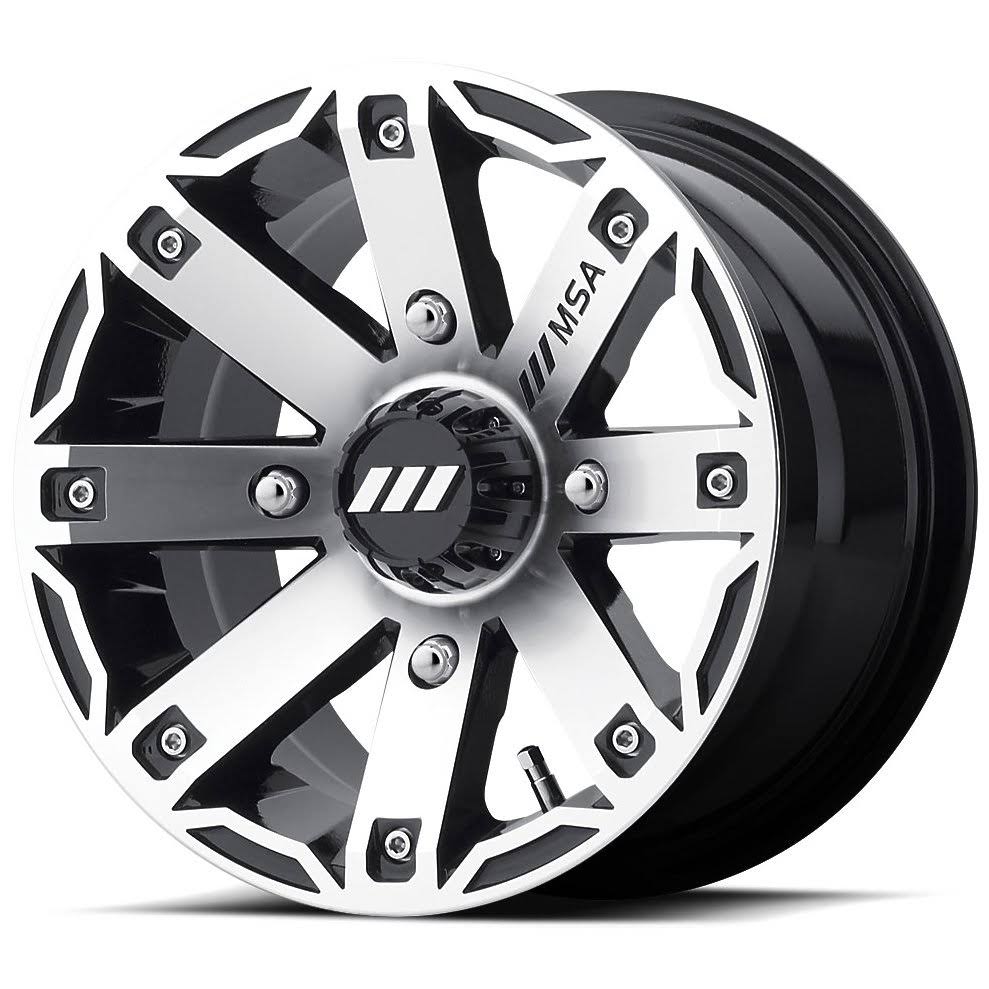 MSA Offroad UTV M27 Rage Wheel 12x7 4x136 - 4x137 Machined Black 10mm Offset