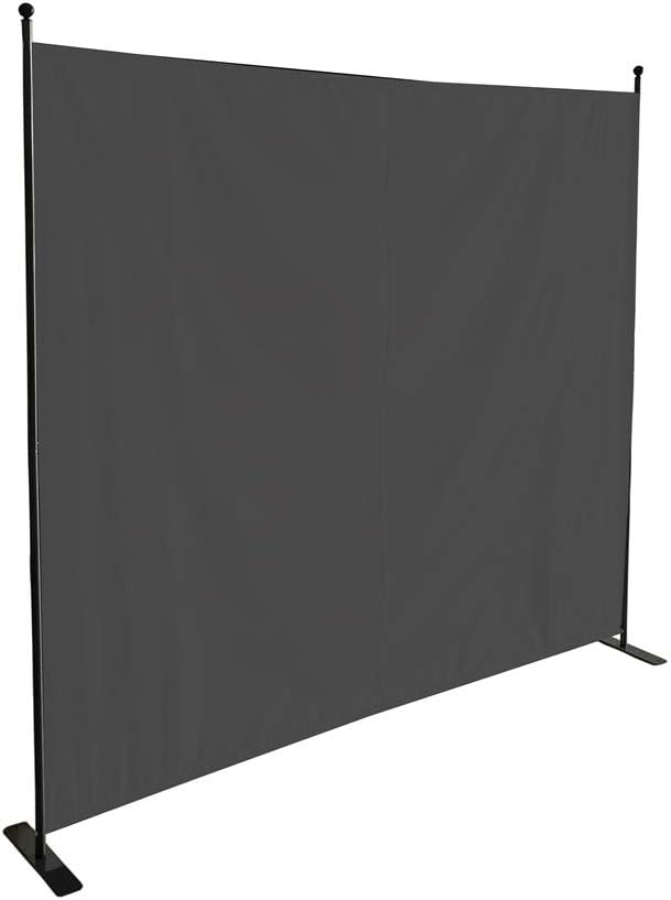 Flat Leg Gray Single Divider Office Partition Room Divider Classroom and Dorm Privacy Screen 6 Ft Portable Partition Screen Fire Proof Complete Non See Through Fabric Pack of 2