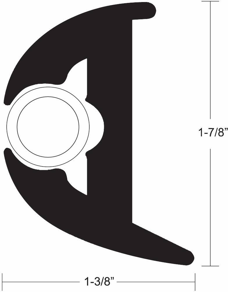 V11-3426Bwk70-2 Taco Flex Vinyl Rub Rail Kit - Black w/White Insert -