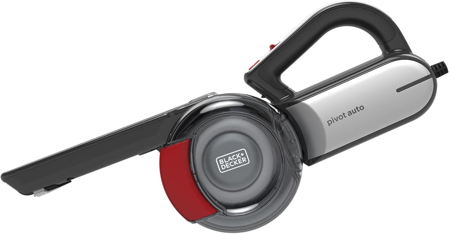 BLACK+DECKER Pivot Vac 12V DC Car Handheld Vacuum, Black (​​BDH1200PVAV)