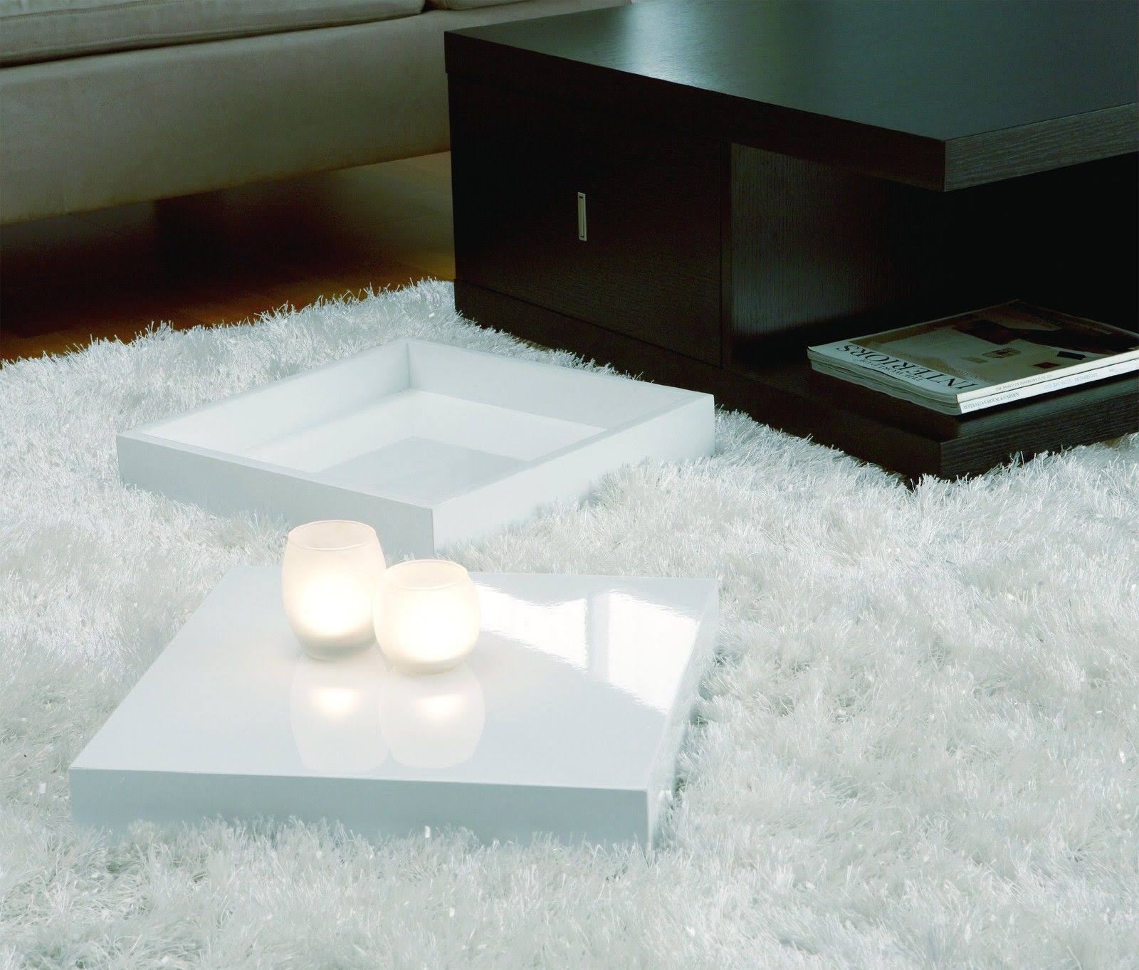 ioHOMES Morgan Square Coffee Table with Serving Tray Black