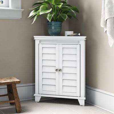 Crenshaw 2 Door Corner Accent Cabinet Three Posts Color: White