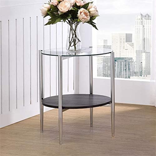 Steve Silver Bayliss Clear Tempered Glass Modern End Table Pack of 2