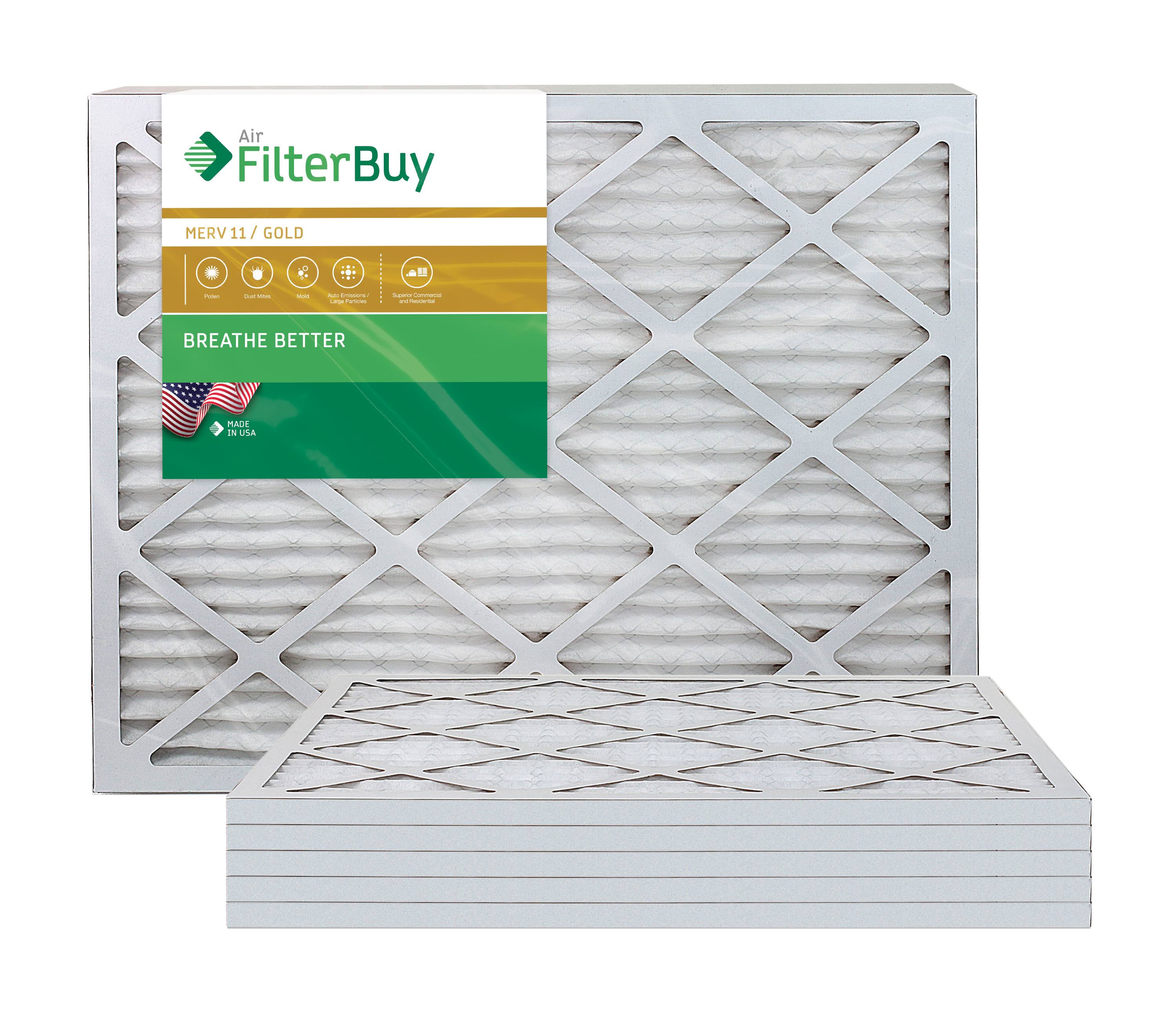 AFB Gold MERV 11 16x30x1 Pleated AC Furnace Air Filter. Pack of 6 Filters. 100% produced in The USA.