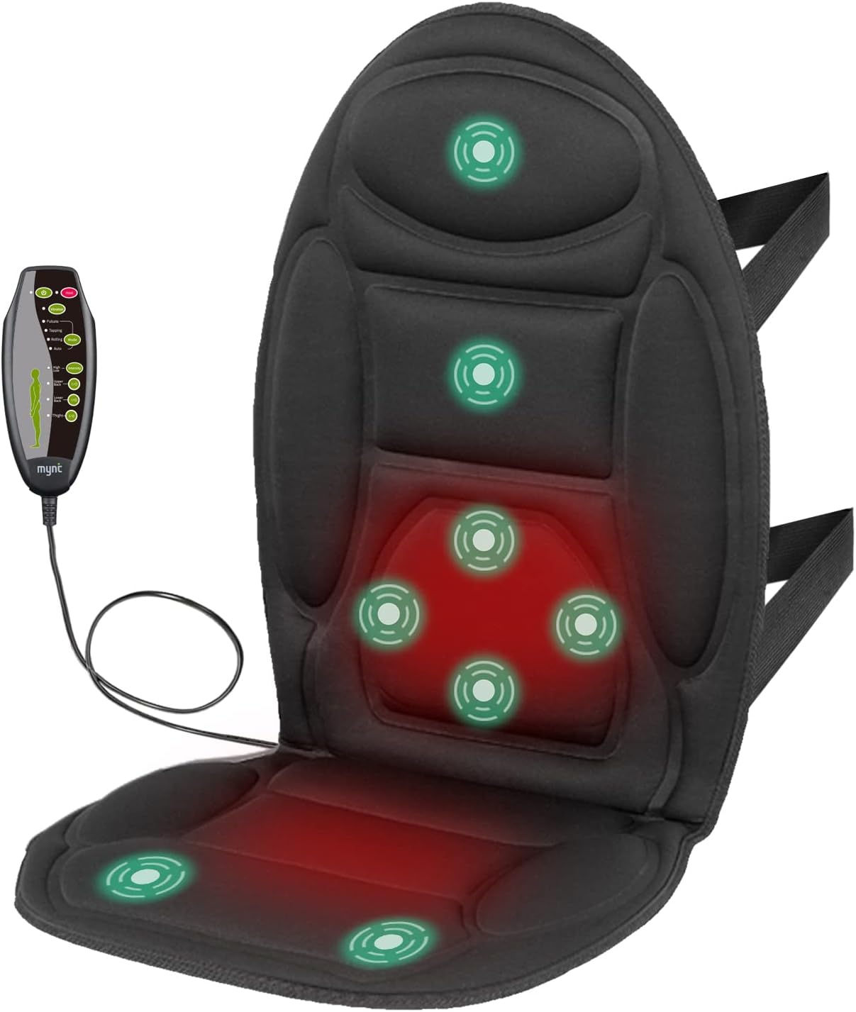 Vibration-Back-Massager with Heat, Back-Massage-Cushion, Chair Seat Massager with 8 Vibrating Nodes to Release Stress and Fatigue, for Home Office Use